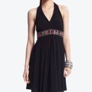 WHITE HOUSE BLACK MARKET Beaded Halter Dress